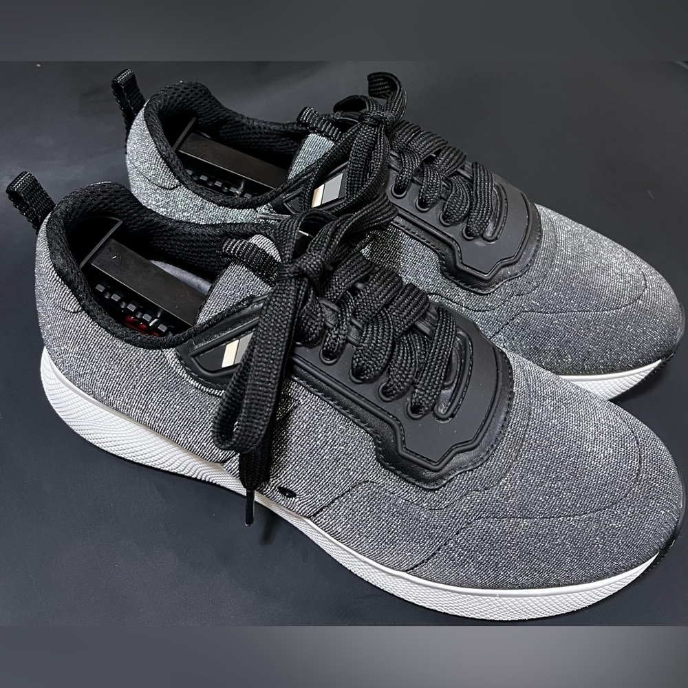 Prada Nylon Gray Glitter Effect Sneaker | 3E6321 | SIZE 39.5 US 9 - Picture 3 of 13